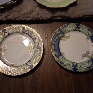 Fitz & Floyd Green Dolphin Street Salad 7.5in Plates 1981 Set Of 2